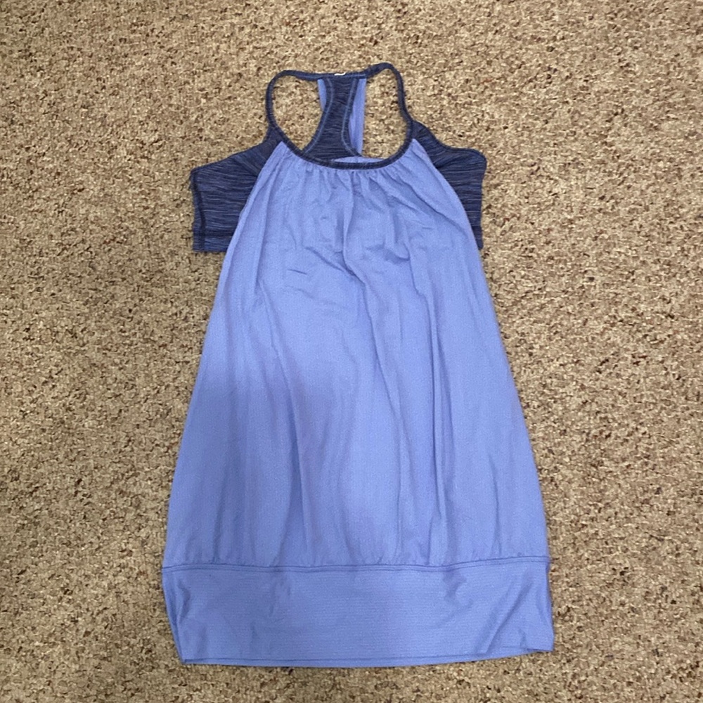 Lululemon mesh racer back tank top w/sports bra sown together. Size L .